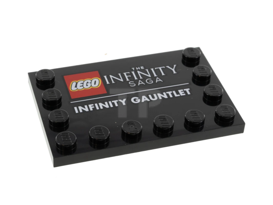 LEGO&reg; 6335506 - 6180pb145 - Carreau 4 x 6 avec studs sur les bords avec motif 'THE INFINITY SAGA