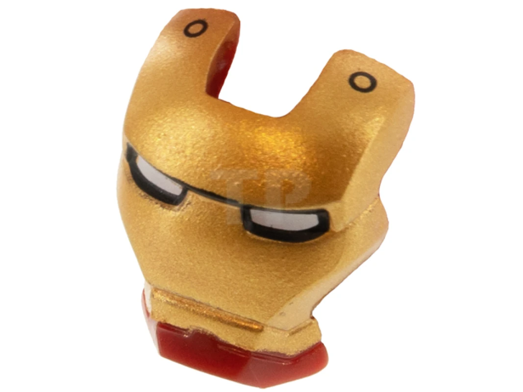 LEGO&reg; 6336897 - 10908pb16 - Minifigure, Visor Top Hinge with Gold Face Shield, White Eyes and 2 Black Rivets Pattern