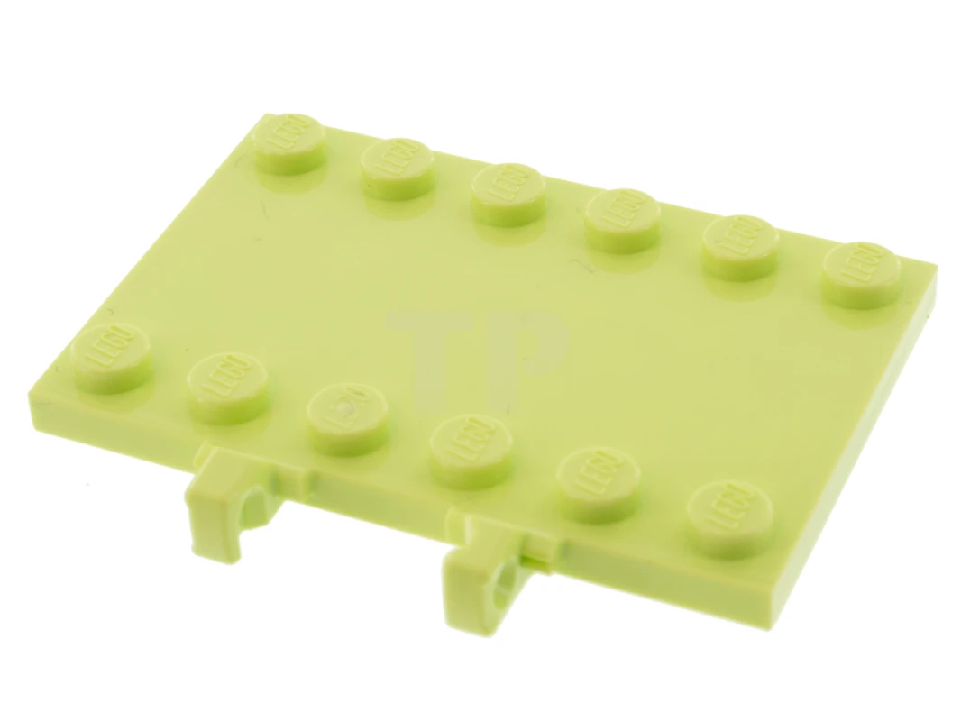 LEGO&reg; 6317533 - 65133 - Plate, Modified 4 x 6 with 2 Locking Hinge Fingers on Side, Studs on Edges