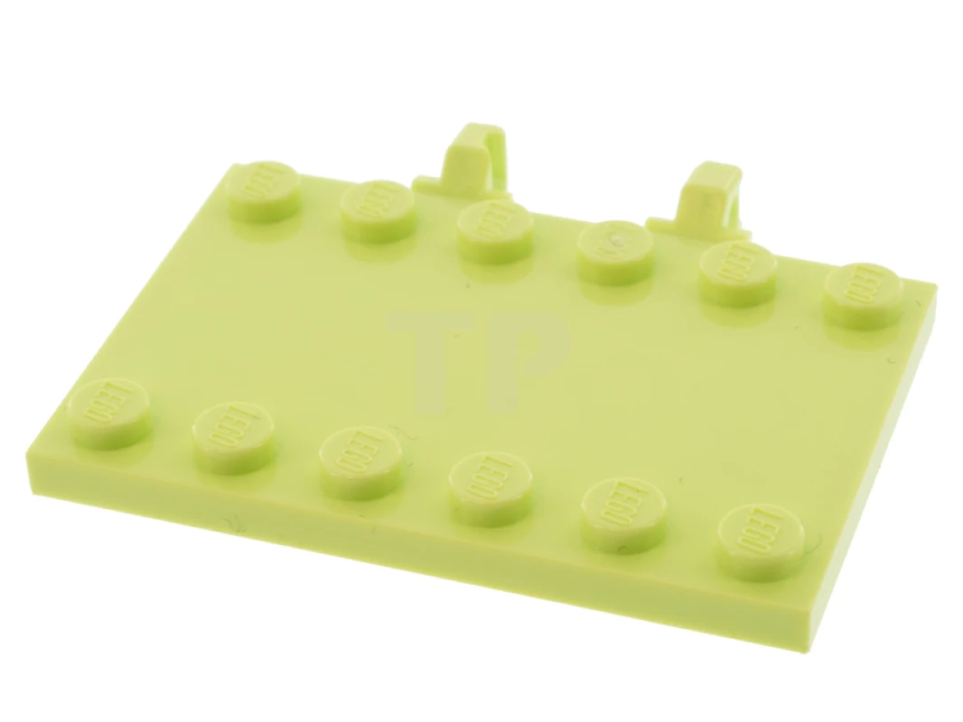 LEGO&reg; 6317533 - 65133 - Plate, Modified 4 x 6 with 2 Locking Hinge Fingers on Side, Studs on Edges