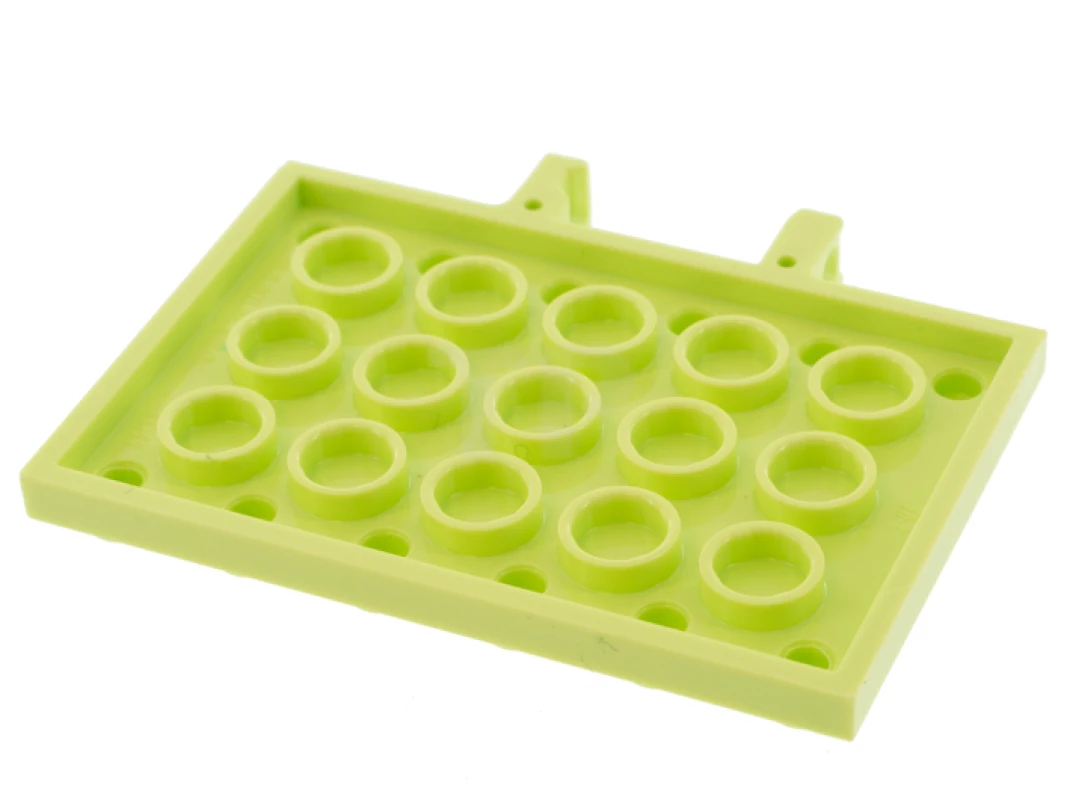 LEGO&reg; 6317533 - 65133 - Plate, Modified 4 x 6 with 2 Locking Hinge Fingers on Side, Studs on Edges