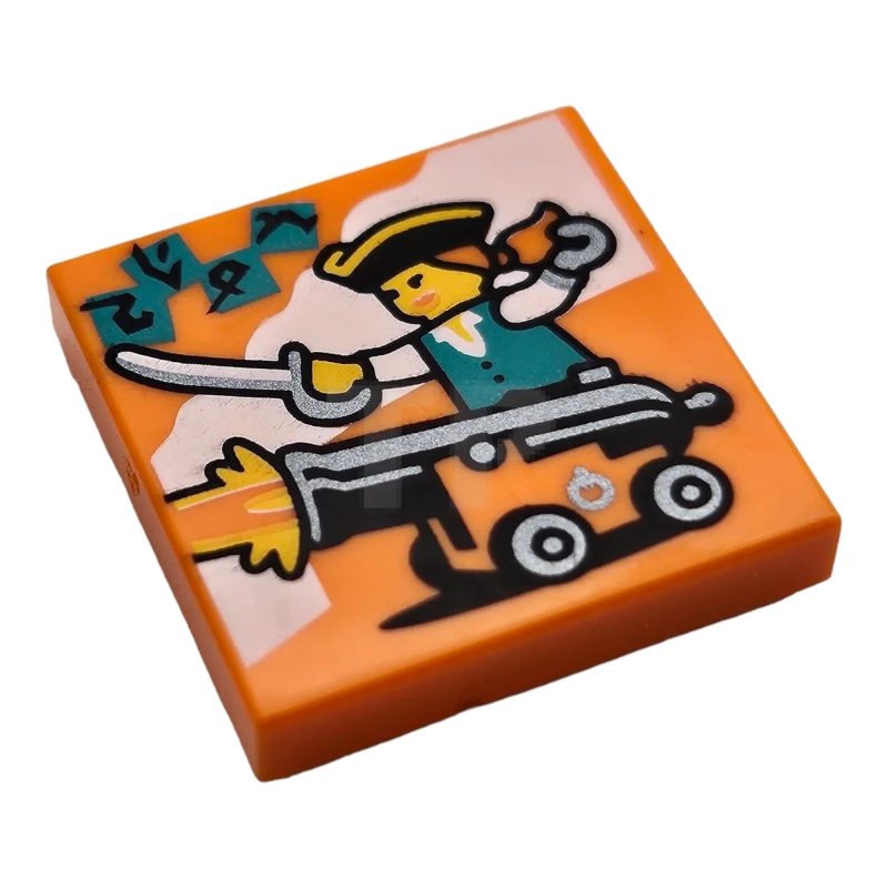 LEGO&reg; 6341646 - 3068pb1770 - Tile 2 x 2 with Groove with BeatBit Album Cover - Pirate Firing Cannon Pattern