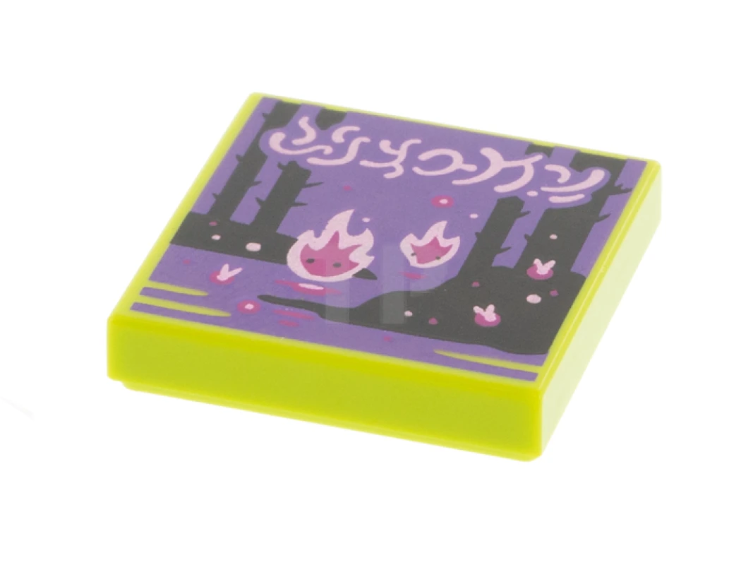 LEGO&reg; 6341651 - 3068pb1767 - Tile 2 x 2 with Groove with BeatBit Album Cover - Will-o'-the-Wisps and Trees Pattern