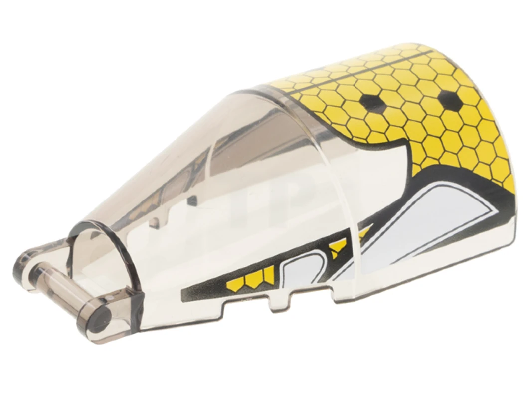 LEGO&reg; 6323905 - 92279pb012 - Windscreen 7 x 4 x 2 Round with Bar Handle with Yellow Honeycomb with Black Hexagons Pattern