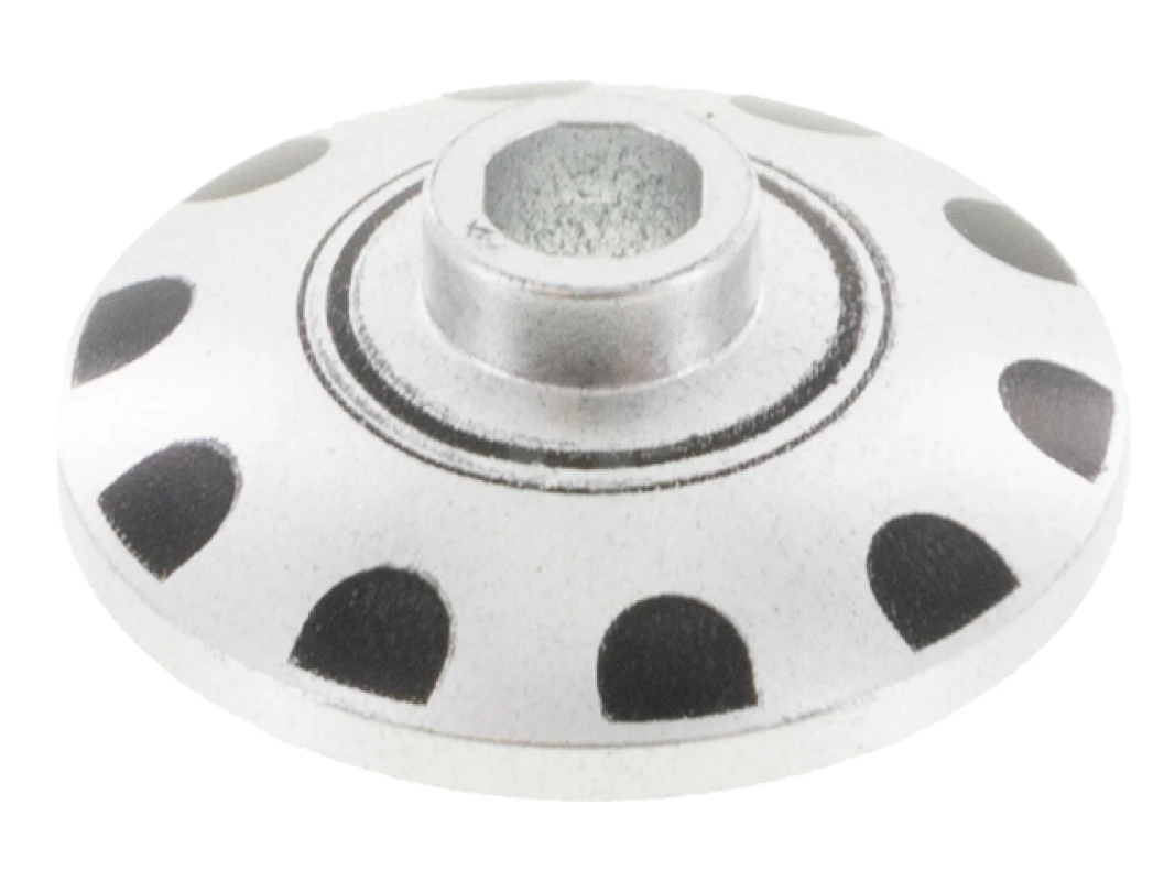 LEGO&reg; 6339187 - 4740pb020 - Dish 2 x 2 Inverted (Radar) with Black Circles and Dots Hubcap Pattern
