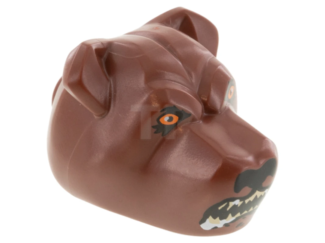 LEGO&reg; 6372060 - 78536pb03 - Dog Head with Snarling Mouth with Foam Pattern (Fluffy)