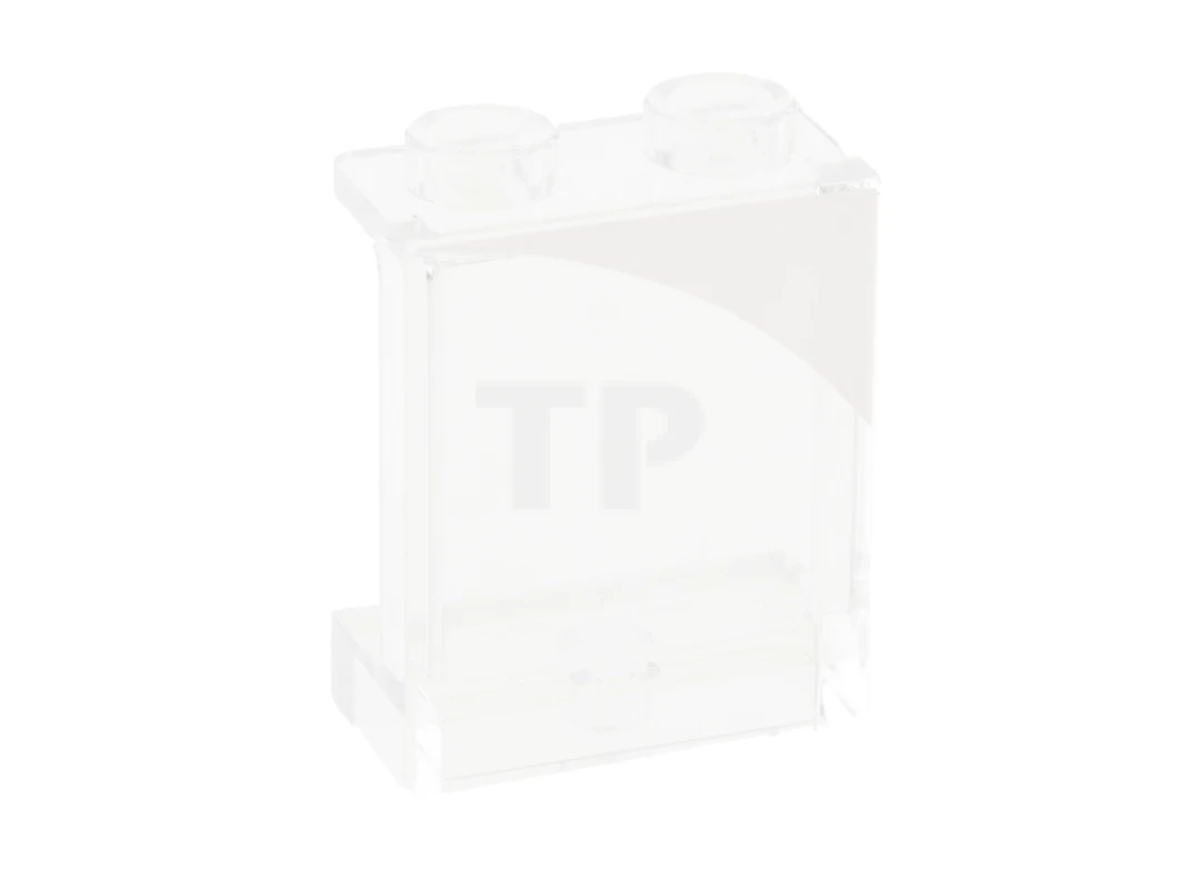 LEGO&reg; 6343853 - 87552pb070L - Panel 1 x 2 x 2 with Side Supports - Hollow Studs with White Curved Corner Pattern Model Left Side