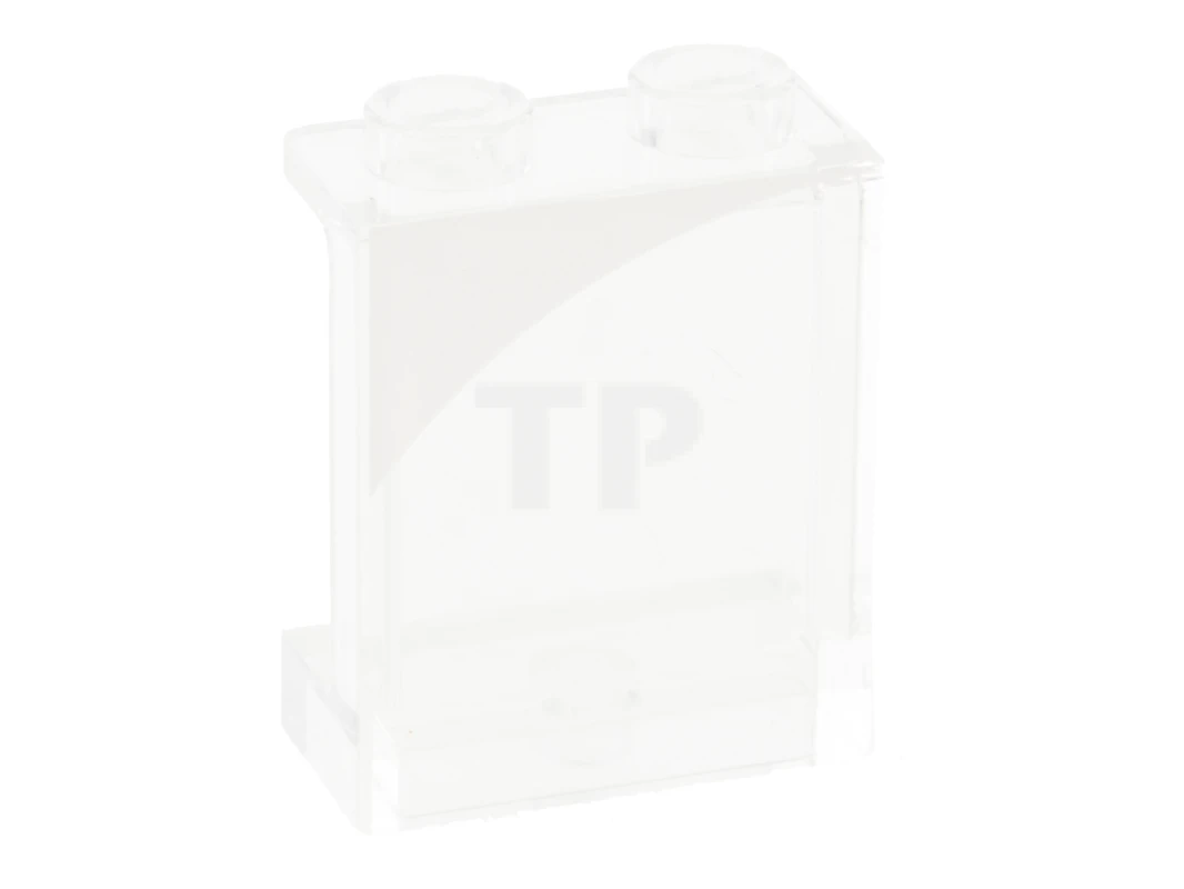 LEGO&reg; 6343002 - 87552pb070R - Panel 1 x 2 x 2 with Side Supports - Hollow Studs with White Curved Corner Pattern Model Right Side