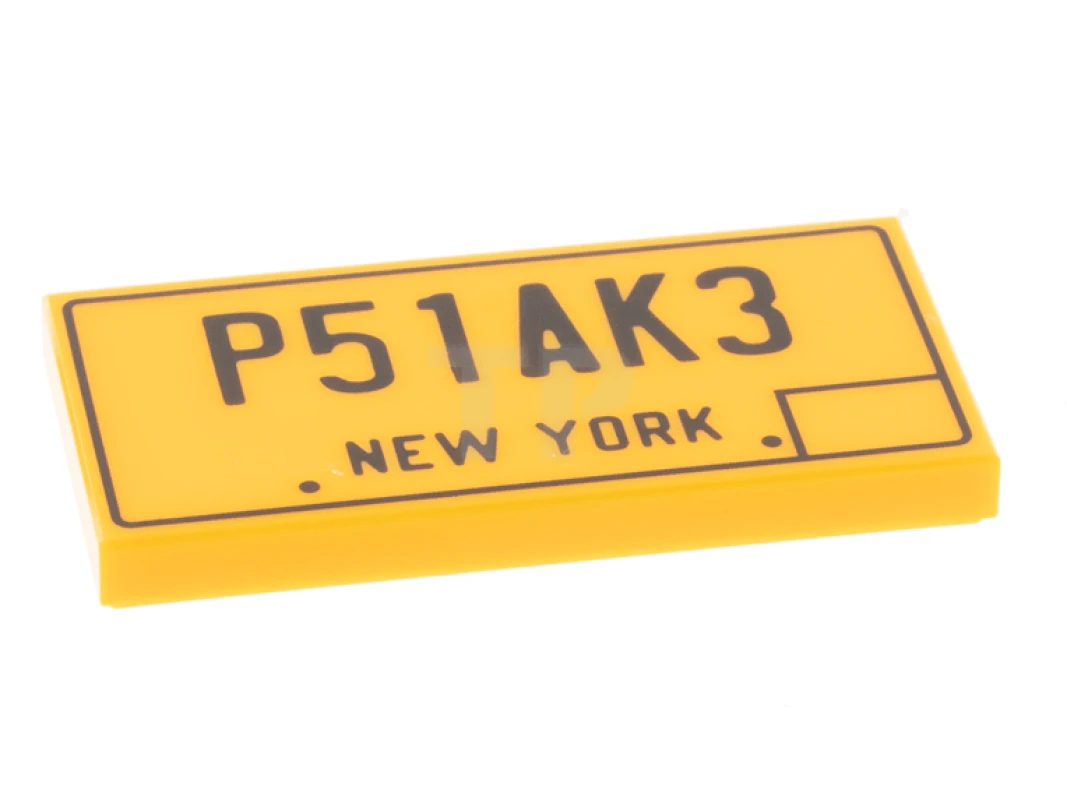 LEGO&reg; 87079pb0900 - 6349278 - Tile 2 x 4 with Licence Plate 'P51AK3' and 'NEW YORK' Pattern