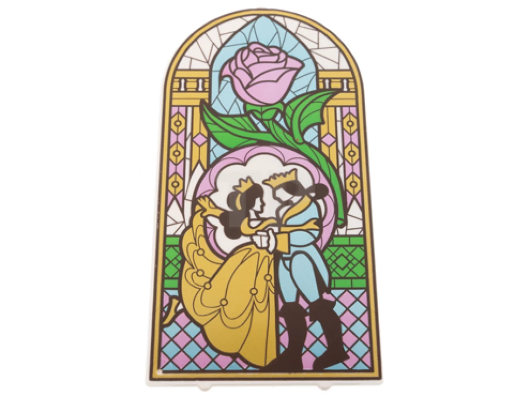 LEGO&reg; 65066pb05 - 6347952 - Glass 4 x 7 Rounded with Stained Glass with Prince and Princess Pattern