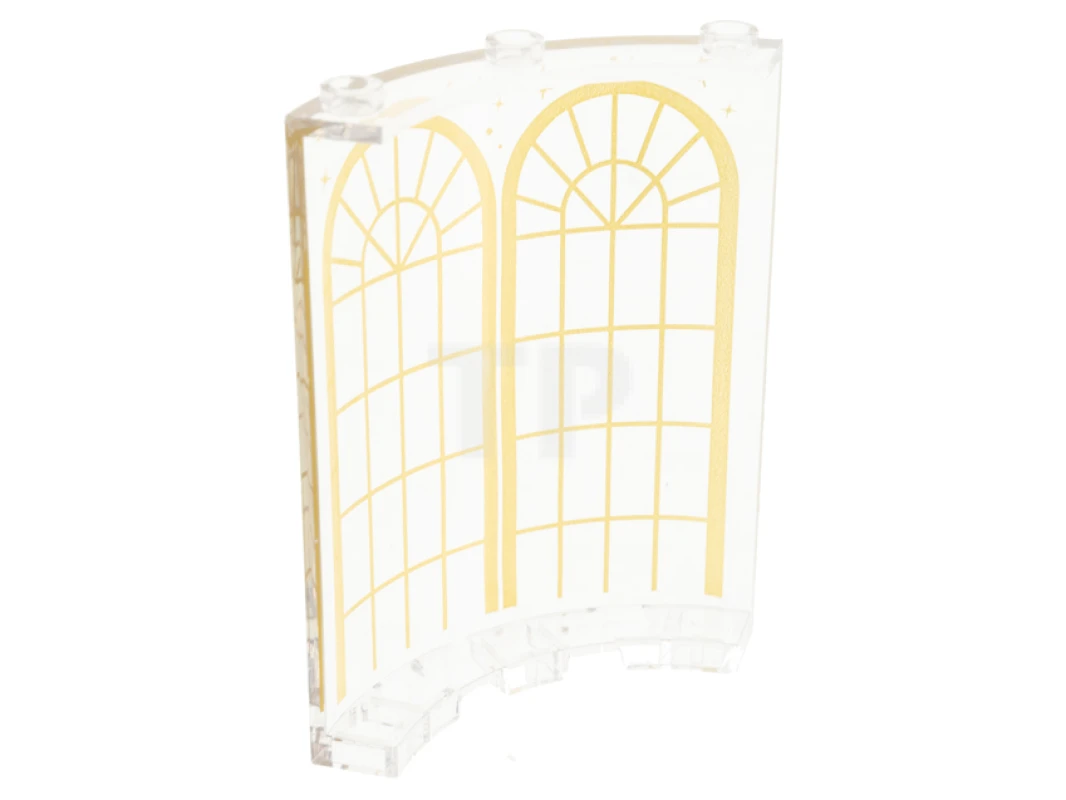 LEGO&reg; 6347948 - 30562pb078 - Cylinder Quarter 4 x 4 x 6 with Arched Windows and Stars Pattern