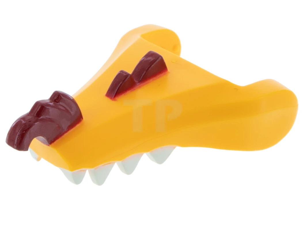 LEGO&reg; 6341958 - 40934pb03 - Dragon Head (Ninjago) Lower Jaw with White Teeth and Dark Red Beard and Spines Pattern