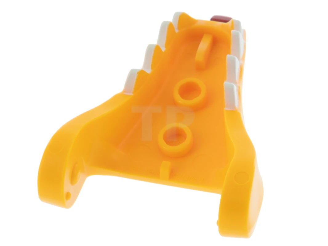 LEGO&reg; 6341958 - 40934pb03 - Dragon Head (Ninjago) Lower Jaw with White Teeth and Dark Red Beard and Spines Pattern