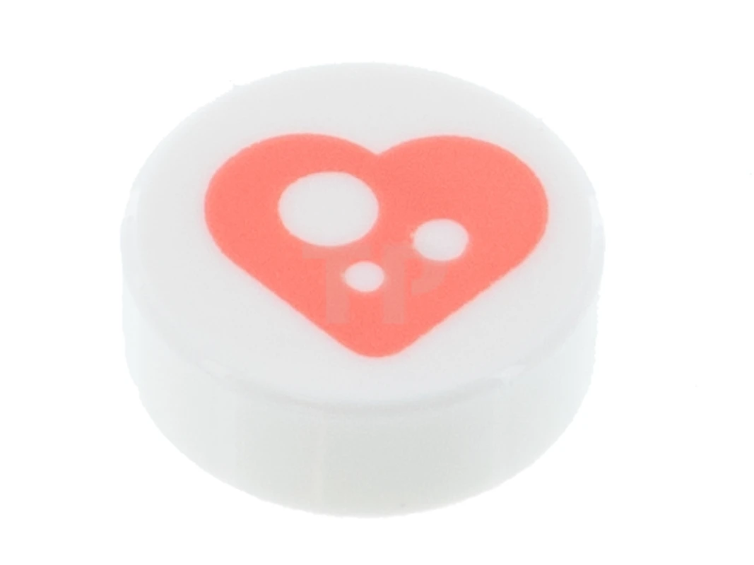 LEGO&reg;  - 98138pb194 - Fliese 1 x 1 Rund mit Herz-Muster