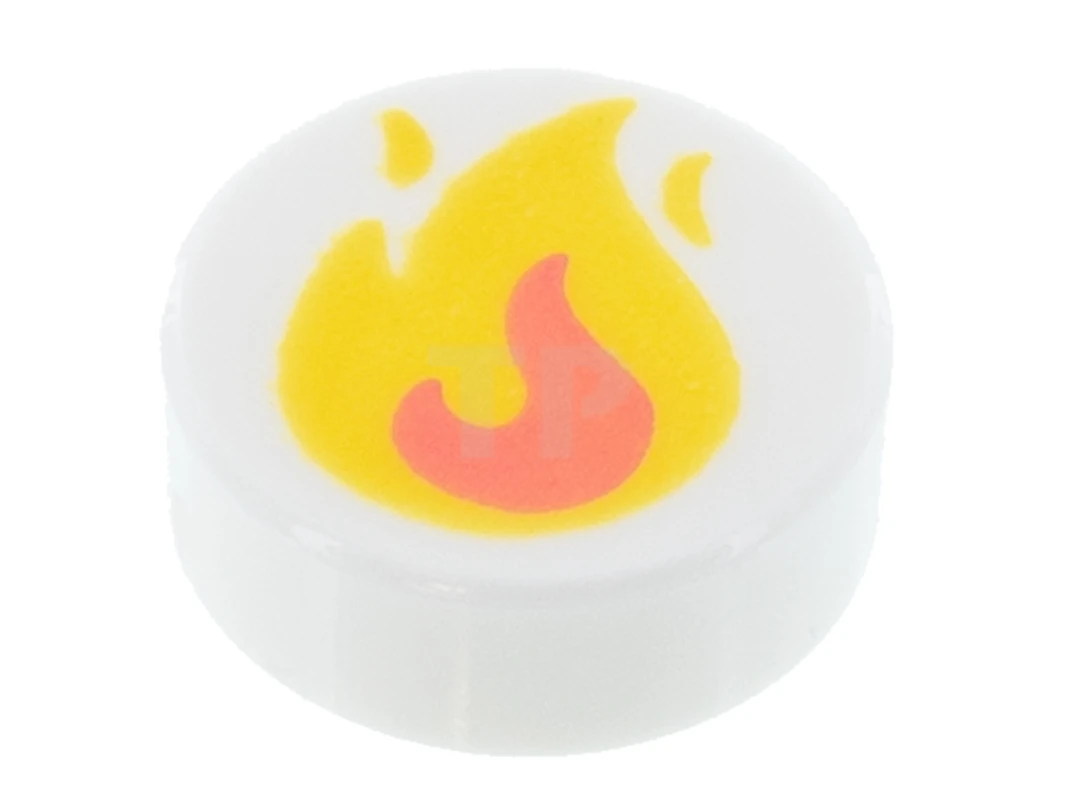 LEGO&reg;  - 98138pb201 - Fliese 1 x 1 Rund mit Flammenmuster