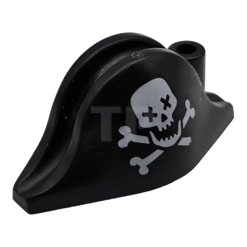 LEGO&reg; 6122966 - 2528pb10 - Minifigure, Headgear Hat, Pirate Bicorne with Skull with X Eyes and Crossbones Pattern