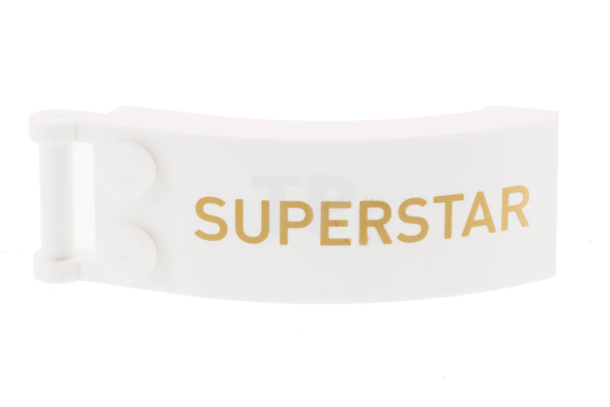 LEGO&reg; 6356899 - 92474pb007L - Windscreen 6 x 2 x 2 with Bar Handle with 'SUPERSTAR' Pattern - Left Side