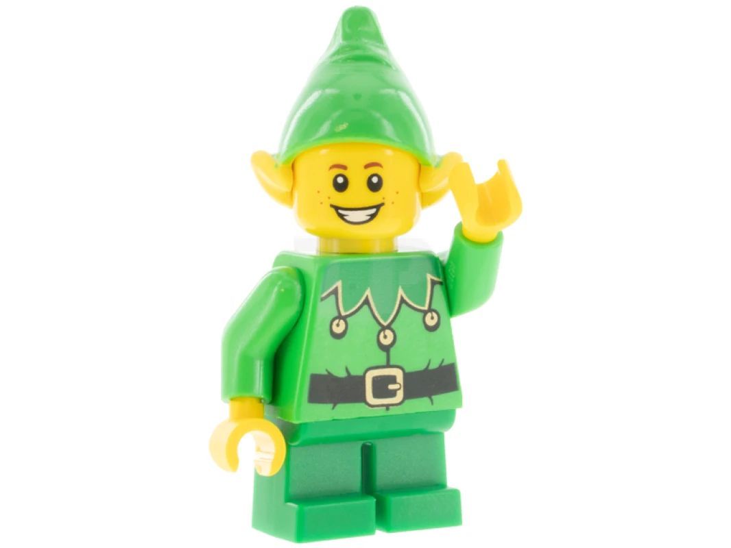 LEGO&reg; hol204 Elfo - Colletto smerlato verde con campanelle e lentiggini