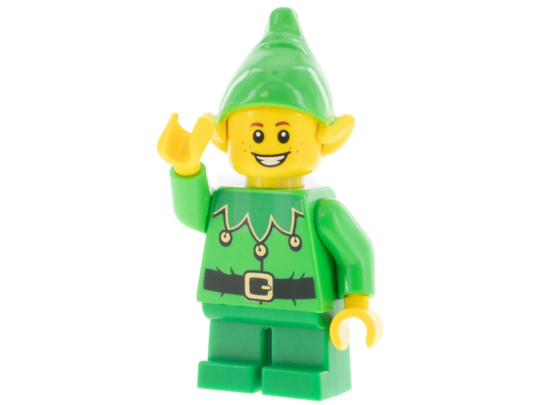 LEGO&reg; hol204 Elfo - Colletto smerlato verde con campanelle e lentiggini
