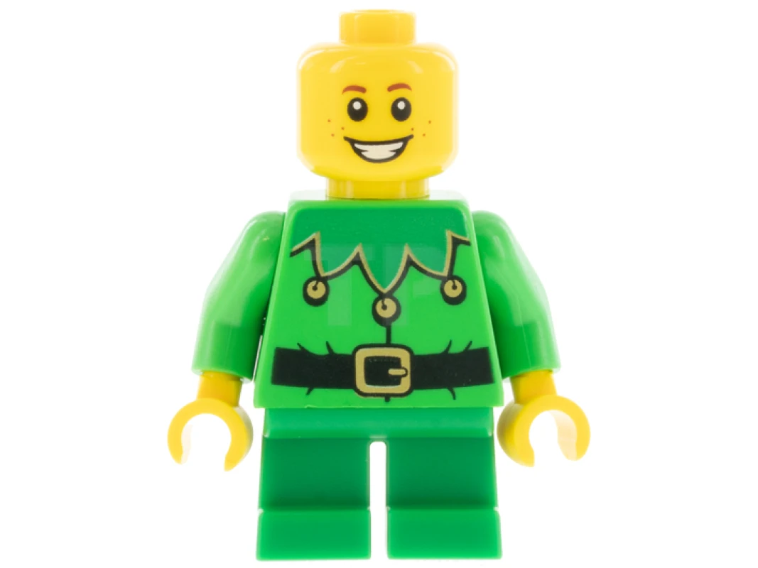 LEGO&reg; hol204 Elfo - Colletto smerlato verde con campanelle e lentiggini