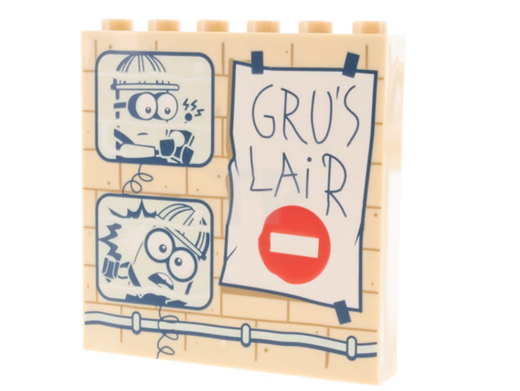 LEGO&reg; 6303518 - 59349pb240 - Panel 1 x 6 x 5 with Basement Wall of Gru Pattern