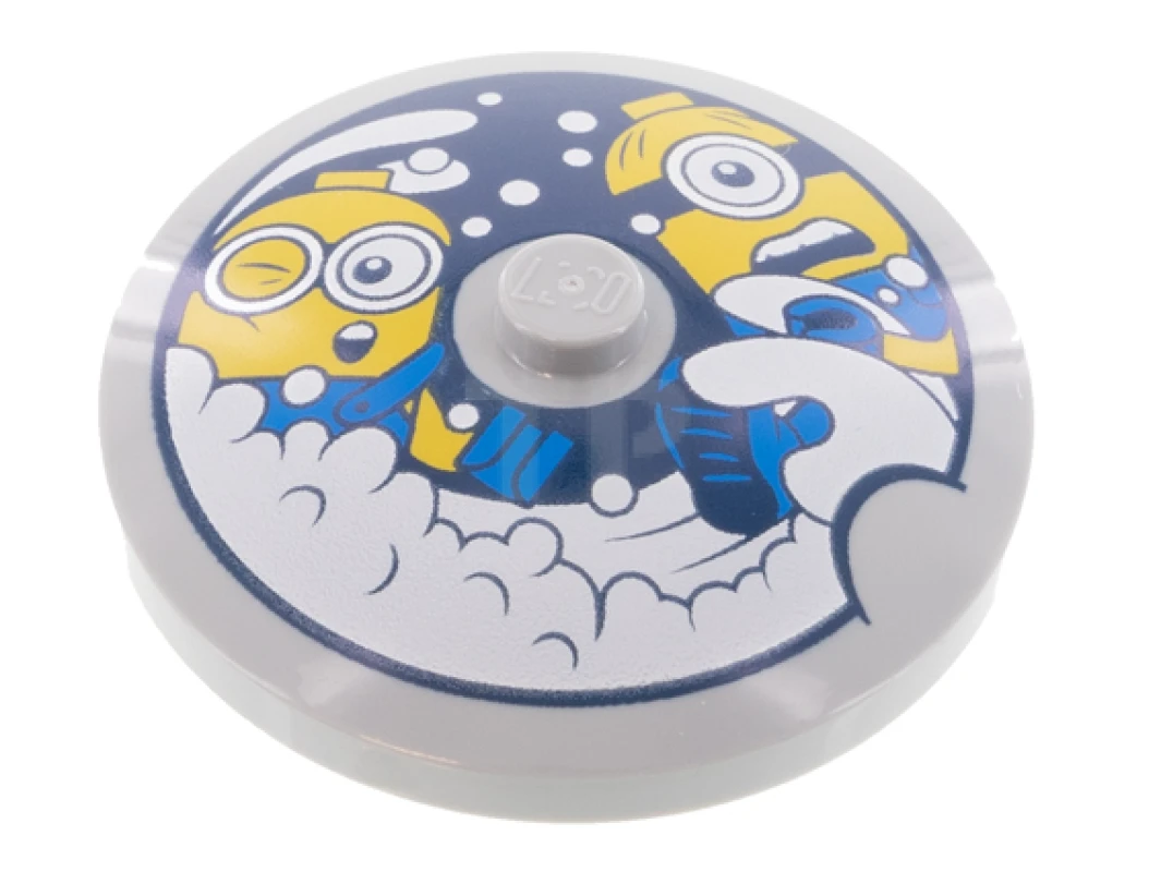 LEGO&reg; 6303522 - 3960pb067 - Plato 4 x 4 invertido con dibujo de Minions