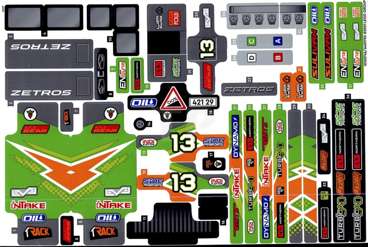 LEGO&reg; 6338500 - Sticker for Set 42129