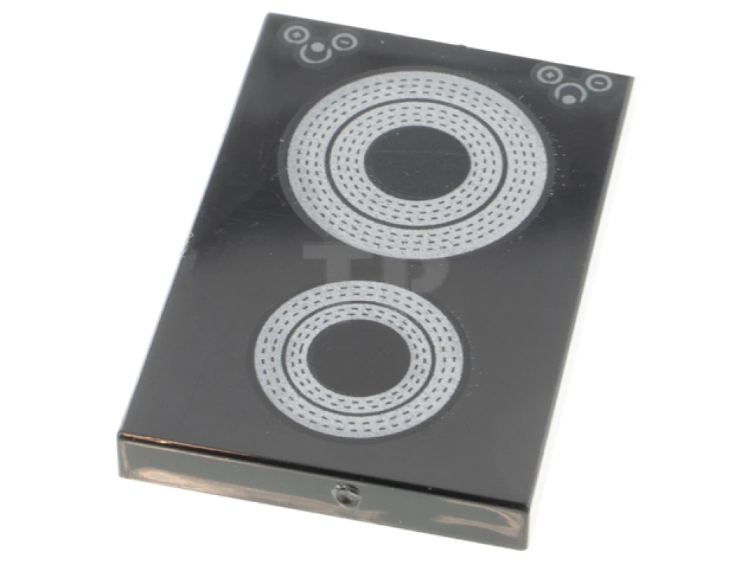 LEGO&reg; 6345177 - 26603pb185 - Tile 2 x 3 with Stove Plate Pattern