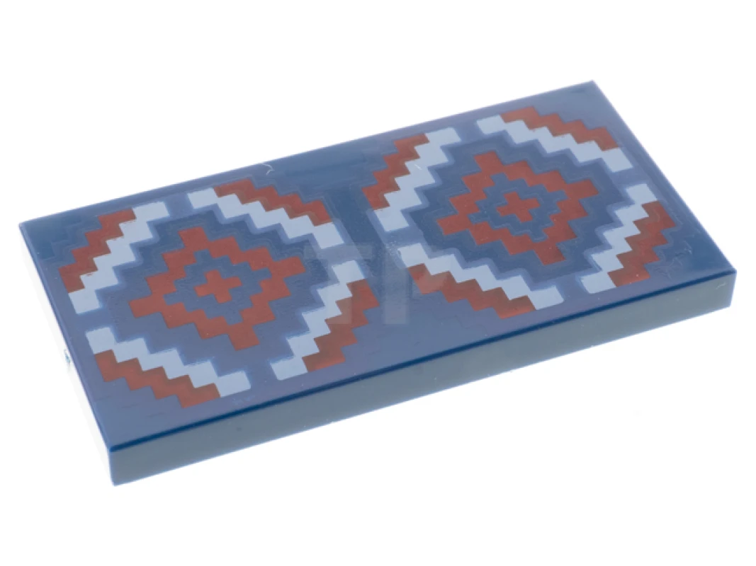 LEGO&reg; 6345178 - 87079pb1034 - Tile 2 x 4 with Geometric Rug Pattern