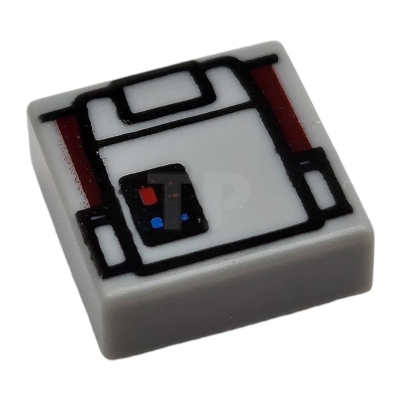 LEGO&reg; 6346775 - 3070pb224 - Tile 1 x 1 with Groove with Red and Blue Buttons and Backpack Pattern