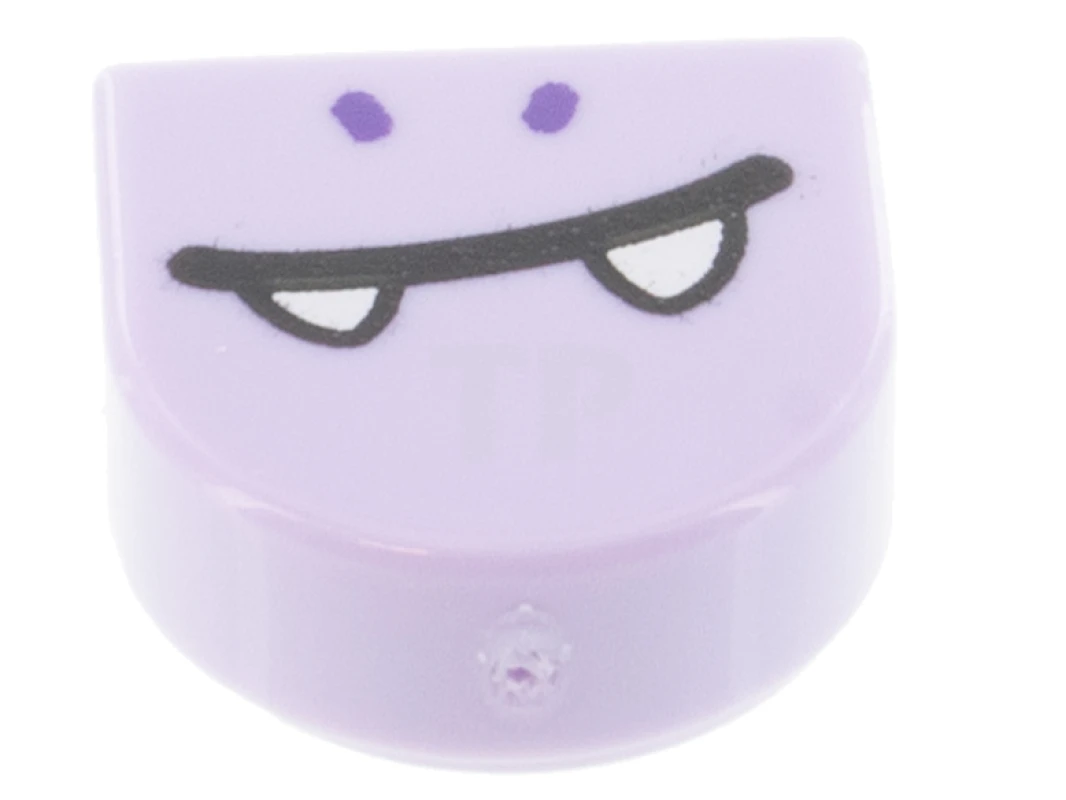LEGO&reg; 6341479 - 24246pb033 - Tile 1 x 1 Half Circle with Mouth and Fangs Pattern