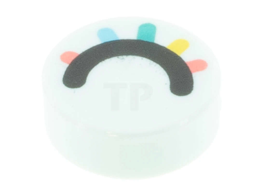 LEGO&reg; 98138pb252 - 6337921 - Tile 1 x 1 Round with Eye Closed Pattern