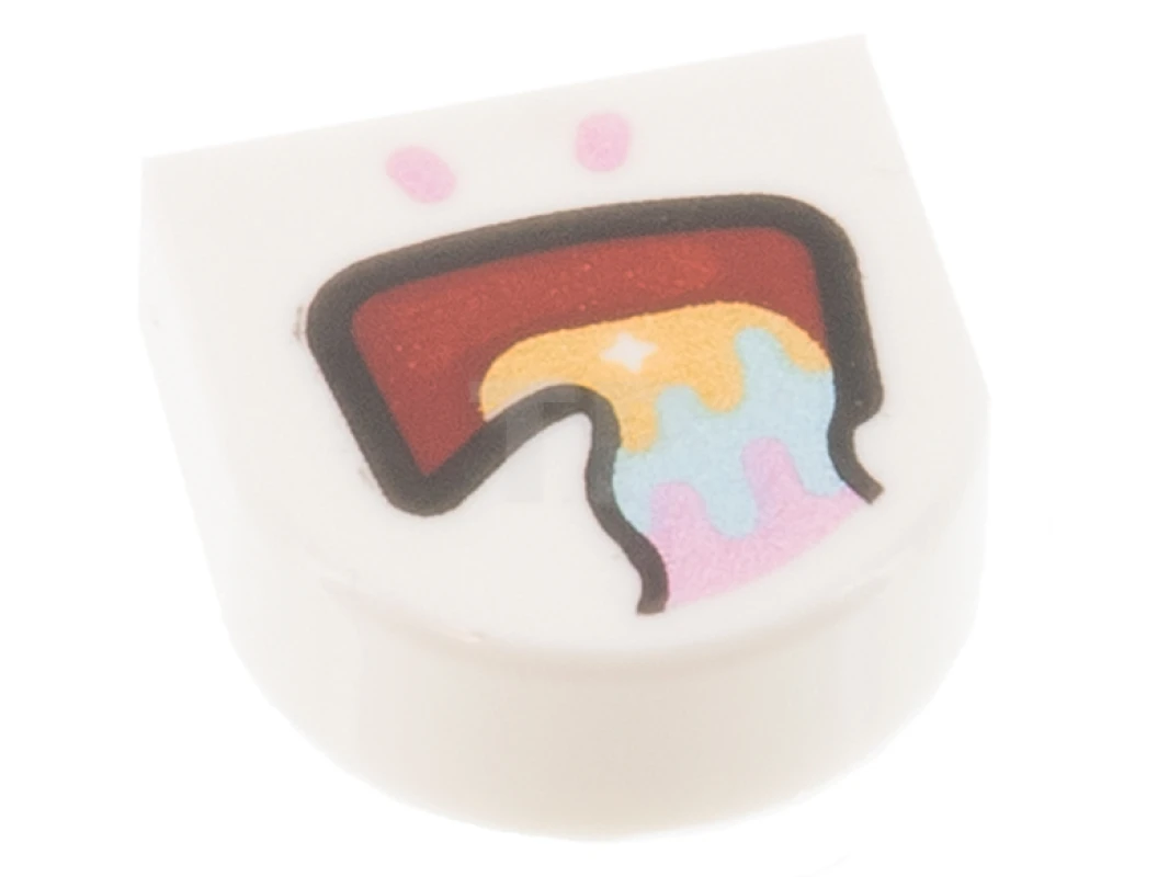 LEGO&reg; 6341487 - 24246pb035 - Tile 1 x 1 Half Circle with Mouth and Tongue Pattern