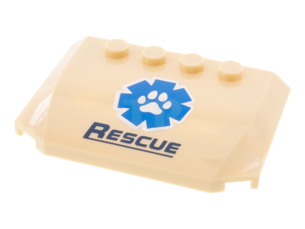 LEGO&reg; 6339356 - 52031pb163 - Wedge 4 x 6 x 2/3 Triple Curved with Wildlife Rescue Logo Pattern