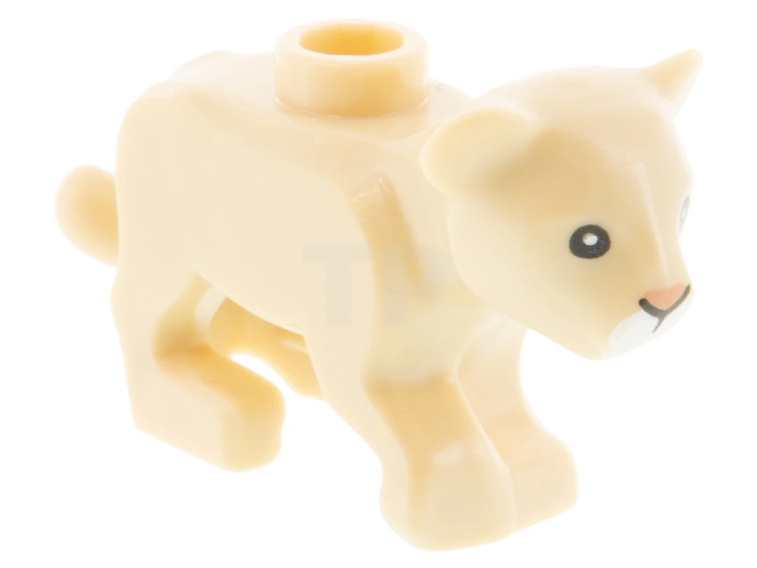 LEGO&reg; 6343841 - 77307pb01 - Lion Baby Cub with Black Eyes, Nougat Nose, and White Muzzle Pattern