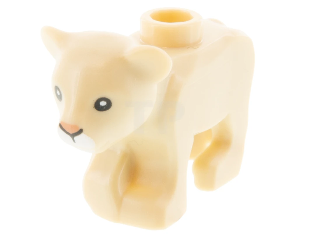 LEGO&reg; 6343841 - 77307pb01 - Lion Baby Cub with Black Eyes, Nougat Nose, and White Muzzle Pattern