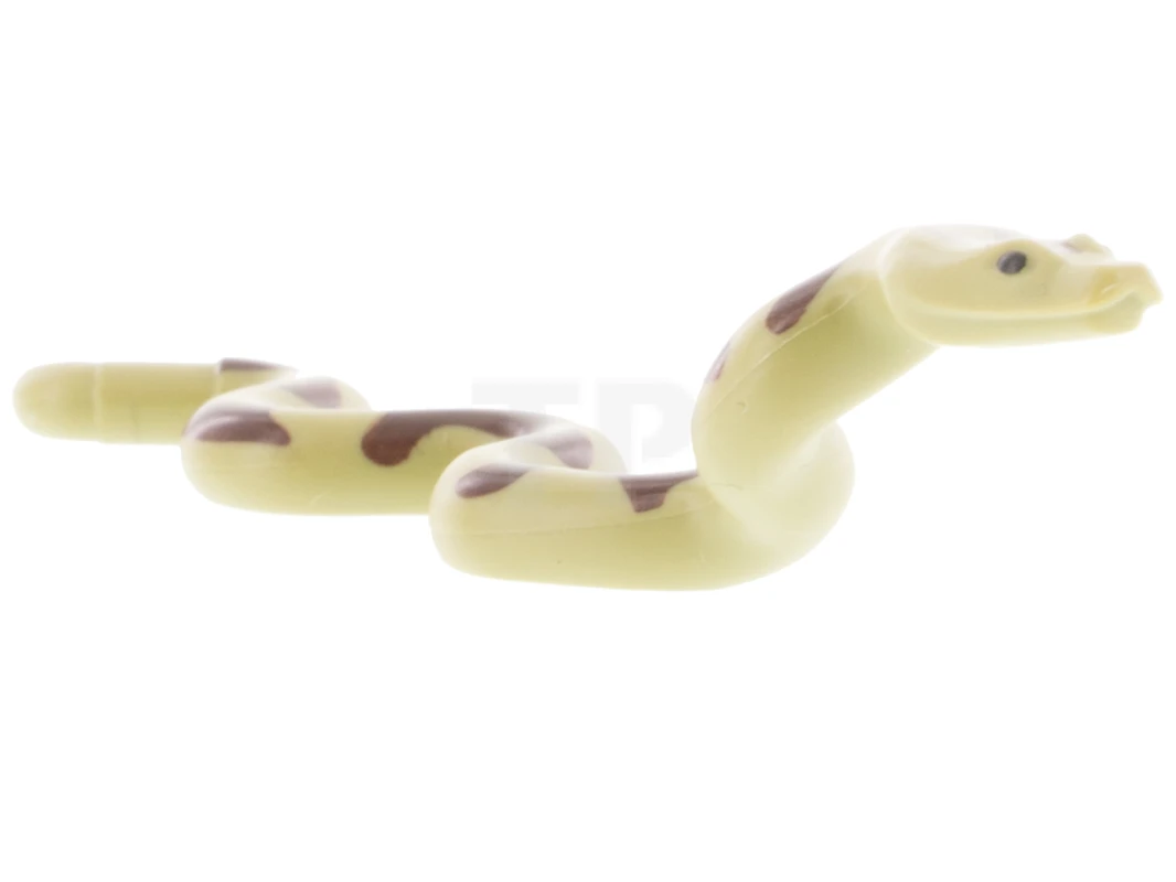 LEGO&reg; 6349903 - 38801pb02 - Snake, Large with Raised Head with Black Eyes and Dark Brown Splotches / Scales Pattern