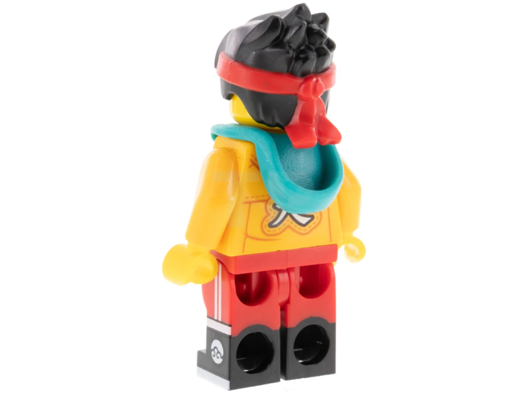 LEGO&reg; mk041 Monkie Kid - Bright Light Orange Jacket, Dark Turquoise Hood (Golden Eyes)