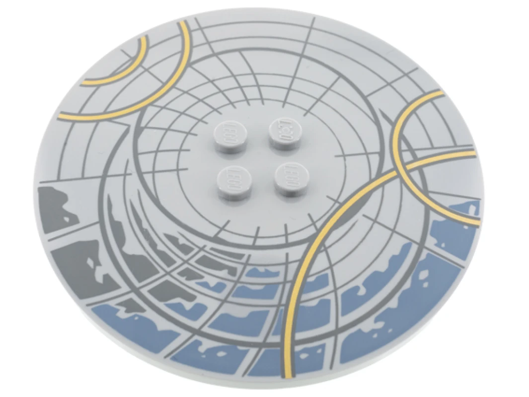 LEGO&reg; 6319745 - 6177pb017 - Tile 8 x 8 Round Modified with Circles Pattern