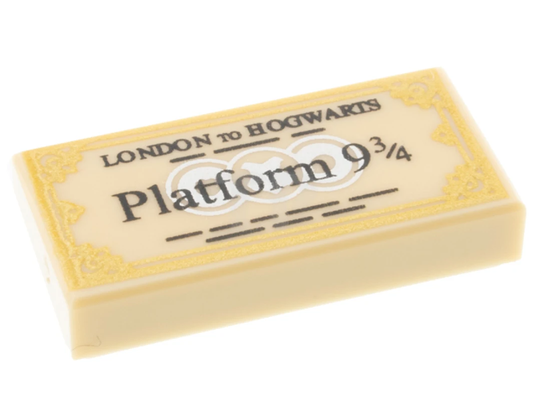LEGO&reg; 6341788 - 3069pb0974 - Tile 1 x 2 with 'LONDON TO HOGWARTS' Train Ticket Pattern