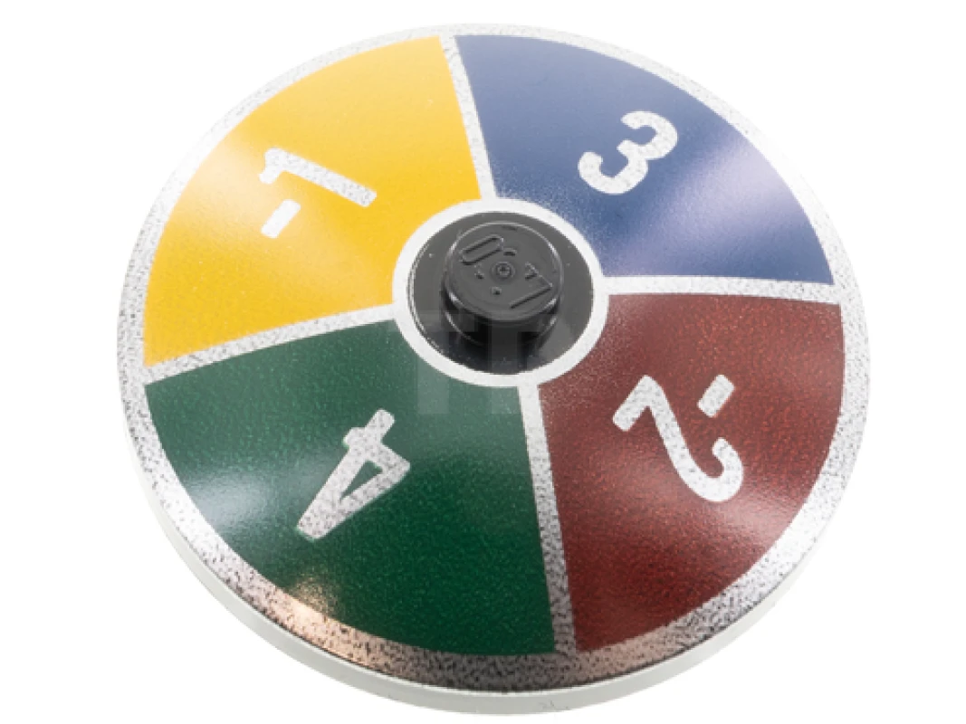 LEGO&reg; 6345439 - 3960pb068 - Dish 4 x 4 Inverted with Game Spinner Pattern