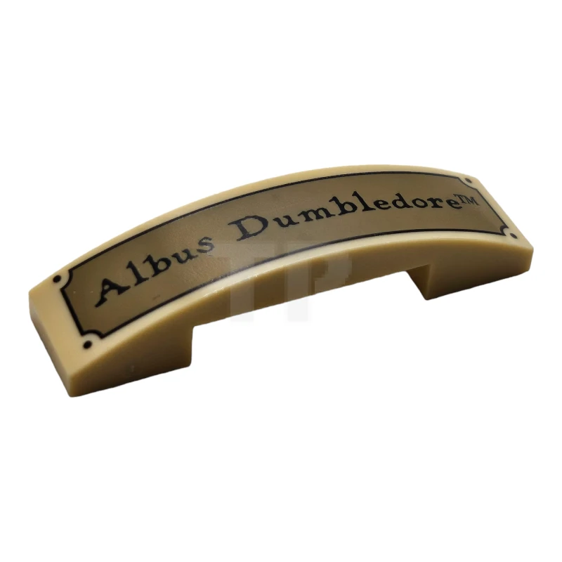 LEGO&reg; 6365453 - 93273pb165 - Dakpan Gebogen 4 x 1 - Dubbel met 'Albus Perkamentus' Plaquettepatroon