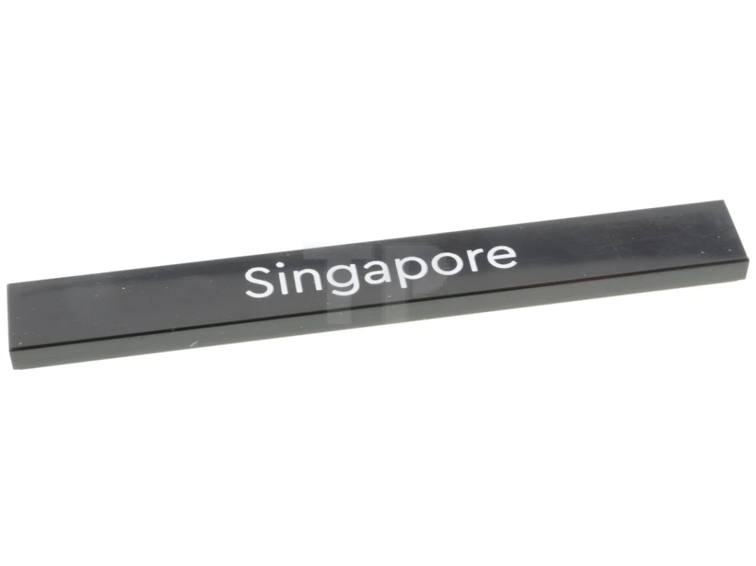 LEGO&reg; 6366690 - 4162pb254 - Tile 1 x 8 with 'Singapore' Pattern