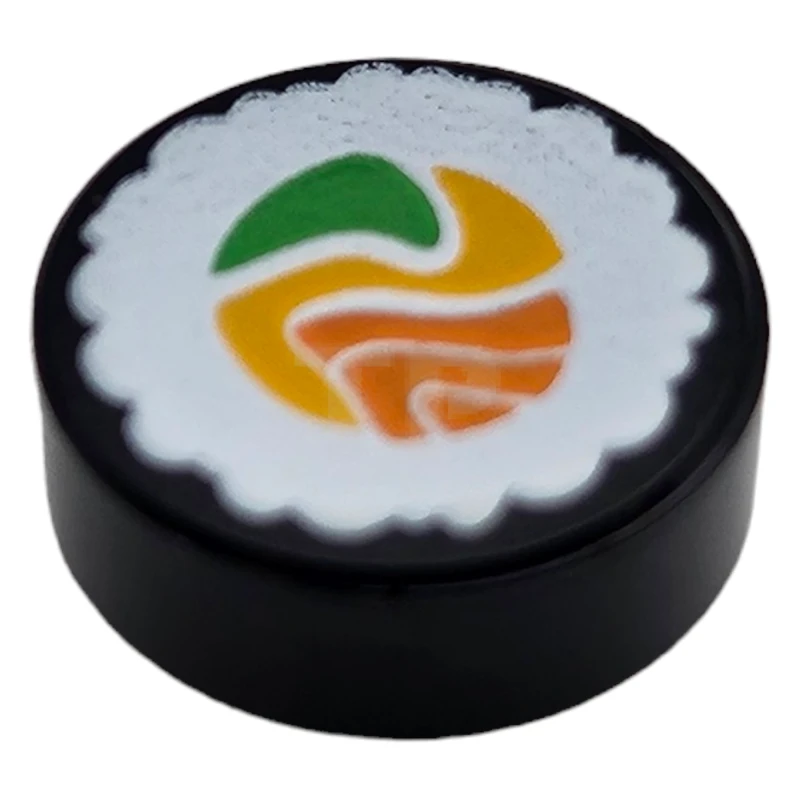 LEGO&reg; 6361438 - 98138pb261 - Piastrelle 1 x 1 rotonde con motivo Sushi