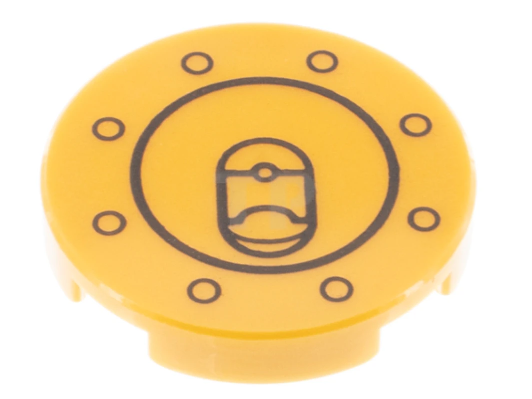 LEGO&reg; 6369868 - 14769pb478 - Tile 2 x 2 Round with Bottom O and Fuel Cap Pattern