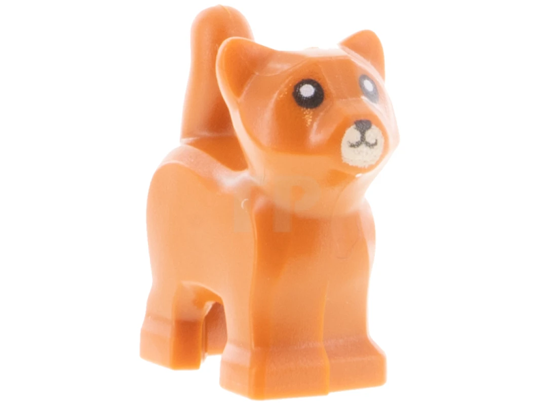 LEGO&reg; 6381985 - 80686pb02 - Cat, Baby Kitten, Standing with Tan Muzzle and Black Mouth, Nose, and Eyes with Pupils Pattern