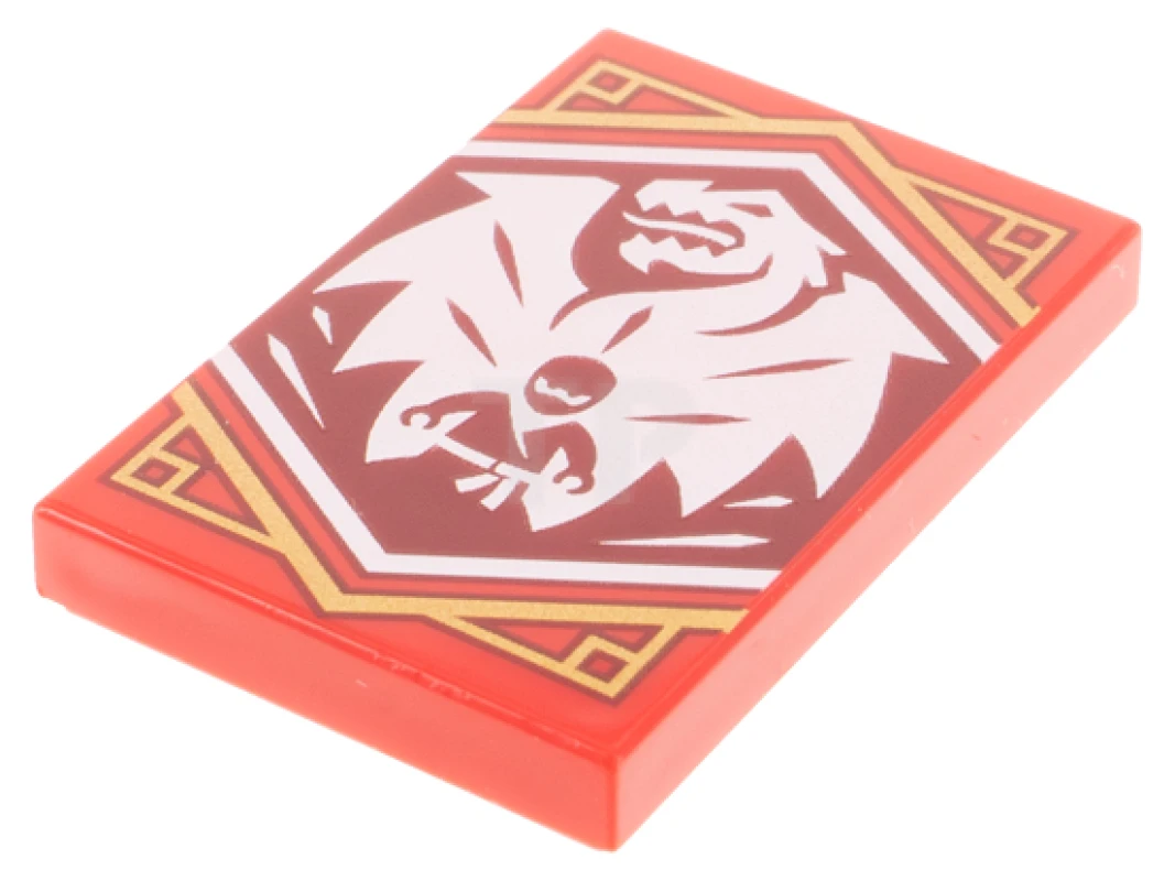 LEGO&reg; 6368481 - 26603pb219 - Carreau 2 x 3 avec motif de dragon (bannière de courage Ninjago).