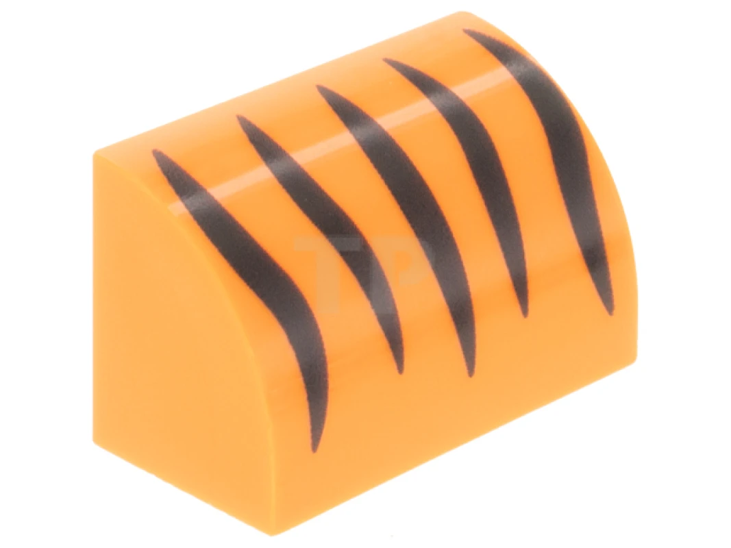 LEGO&reg; 6380350 - 37352pb012 - Slope 1 x 2 x 1 Curved with Tiger Stripes Pattern