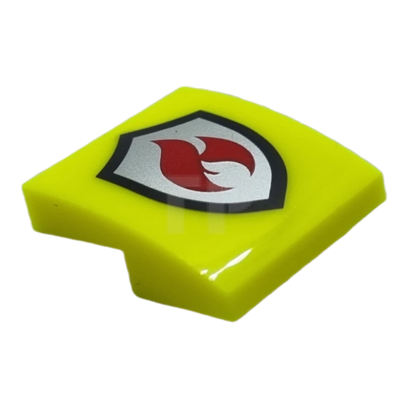 LEGO&reg; 6375486 - 15068pb395 - Slope 2 x 2 x 2/3 Curved with Fire Pattern (Fire Logo)