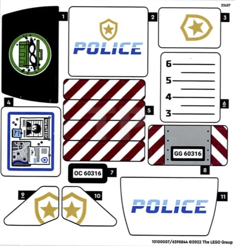 LEGO&reg; 6398844 - Autocollant pour l'ensemble 60316